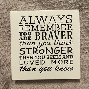 Beautiful quote decor 5.5”x5.5” thick & amazing quality home decor